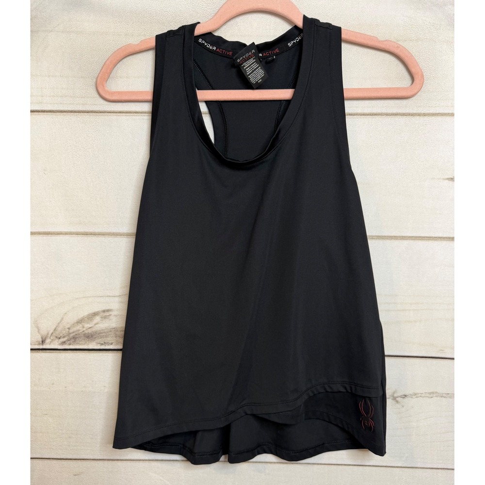 Spyder Active Womens Black Racerback Athletic Tank Top SP302 Medium Gym